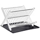 thumbnail image 4 of Escurridor de platos de 2 niveles, gran capacidad, plegable, para cocina, color blanco, 4 of 14