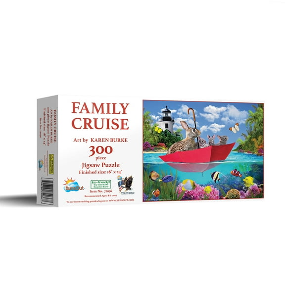 SUNSOUT INC - Family Cruise - 300 pc Jigsaw Puzzle by Artist: Karen Burke - Finished Size 18" x 24" - MPN# 72036