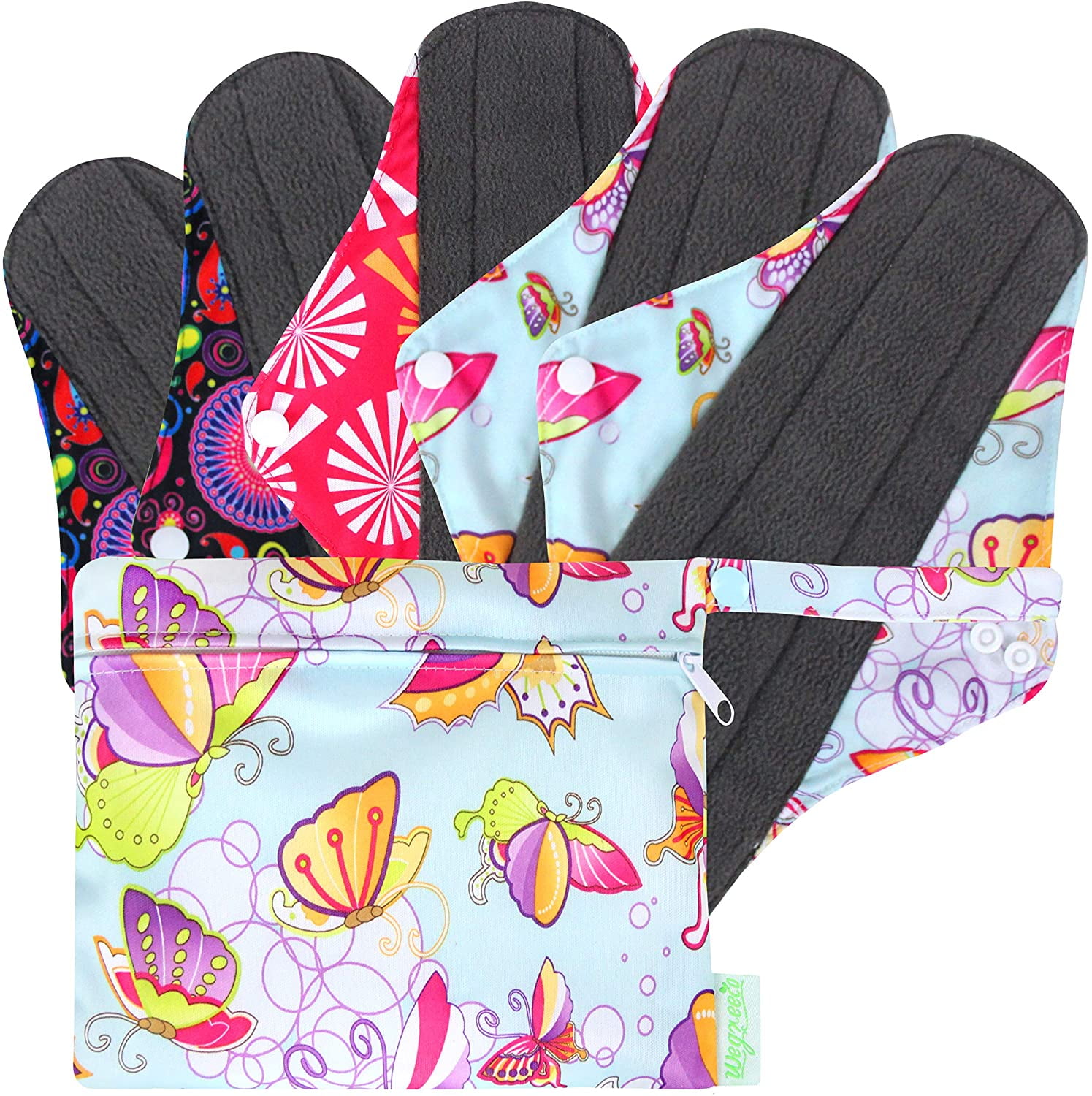 Bamboo Reusable Sanitary Pads (Stylish Pattern) Cloth Sanitary Pads Light Incontinence Pads