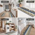 thumbnail image 5 of Blue Pioneer Flower Striped Pattern Kitchen Rugs Sets Of 3,Kitchen Runner Rugs Non Skid Washable,Decorative Kitchen Floor Mats for Kitchen,Sink,Laundry,17"x30"+ 17"x47" + 17"x59", 5 of 6