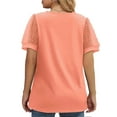 thumbnail image 5 of MOSHU Summer Womens Tops Dressy V Neck Blouses for Women Swiss Dot Puff Sleeve Shirts, 5 of 9