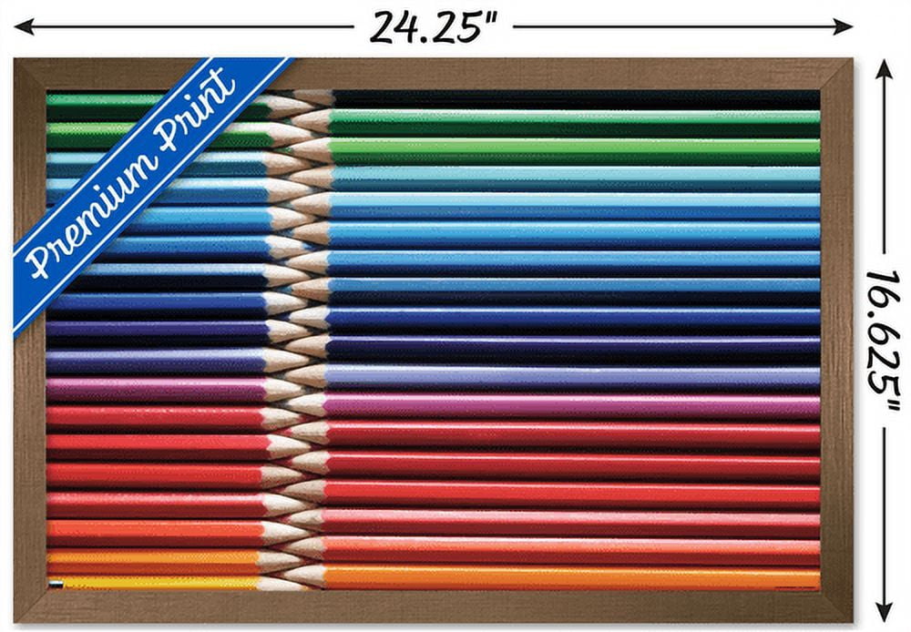 Tom Quartermaine - Colored Pencils Wall Poster, 14.725" x 22.375", Framed