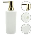 thumbnail image 5 of Unique Bargains 1 Pc Classic Vertical Lines Soap Pump Dispenser for Hotels 350ml Gold Tone White, 5 of 6