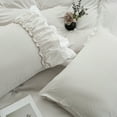 thumbnail image 5 of Move Over Ruffle Duvet Cover Set Beige Duvet Cover Set Queen Size Ruffle Pattern Soft Microfiber Boho Bedding Set, 5 of 8
