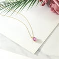 thumbnail image 4 of Gem Stone King 14K Yellow Gold Light Pink Created Sapphire Solitaire Pendant Necklace for Women | 3.00 Cttw | Gemstone September Birthstone | Oval 10X8MM | with 18 inch Silver Chain, 4 of 4