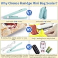 thumbnail image 3 of Jinsinto Mini Bag Sealer Heat Seal Kitchen Gadgets, Foil Bag, Mylar Bags, Color Street Nails Strips with Storage Case -Mint, 3 of 5