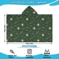 thumbnail image 2 of Dark Green Sun Planet Star Cloud Pattern Hooded Bath Towel，60"x35" for Ages 3 To 12 Kids, Quick Dry Lightweight Soft Microfiber Hood Beach Towel Cover Up for Kids, 2 of 7