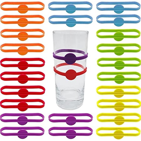 DetonTsai 12-Pack Cat & Dog Silicone Drink Markers - Reusable Wine Glass Charms, Cup Identifiers