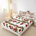thumbnail image 4 of Homewish Christmas Stocking Queen Sheet Sets,Cartoon Santa Claus Flat Sheet,Happy New Year Queen Fitted Sheet For Boys Kids,Microfiber Bedroom Decor,4 Pieces, 4 of 7