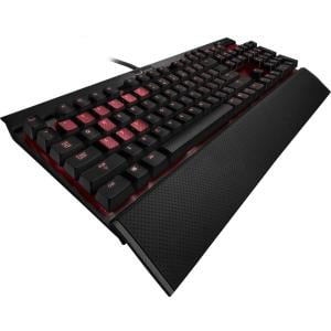 CORSAIR K70 RAPIDFIRE Mechanical Gaming Keyboard - Backlit Red LED - USB Passthrough & Media Controls - Fastest & Linear - Cherry MX