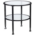 thumbnail image 2 of Home Square Jaymes Round Glass Top Metal End Table in Black - Set of 2, 2 of 8