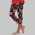 thumbnail image 2 of vigerkar Capri Pants for Women Casual Summer Pants Floral Print Yoga Capris High Waisted Tummy Control Seamless Leggings (Red, M), 2 of 5