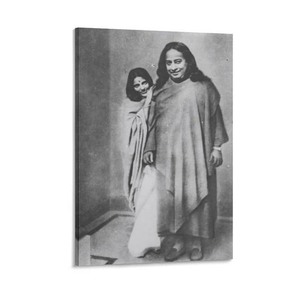 Sri Anandamayi Ma & Yogananda Artworks Picture Print Poster Wall Art Painting Canvas Gift Decor Home Posters Decorative 20x30inch(50x75cm)
