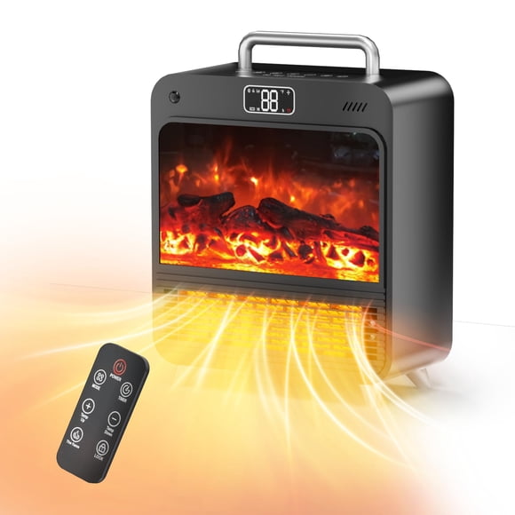 Calentador eléctrico para chimenea Feculs de 1500 W con llama 3D