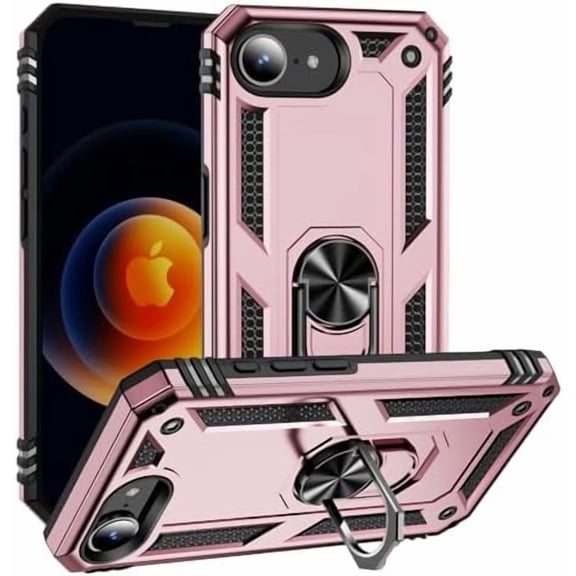 REQO Phone Case Compatible with iPhone 16E Case, Military Grade Drop Protection Cover 360 Shockproof Heavy Duty Hard Bumper Rugged Mobile Phone Cases with Kickstand Compatible with iPhone 16E