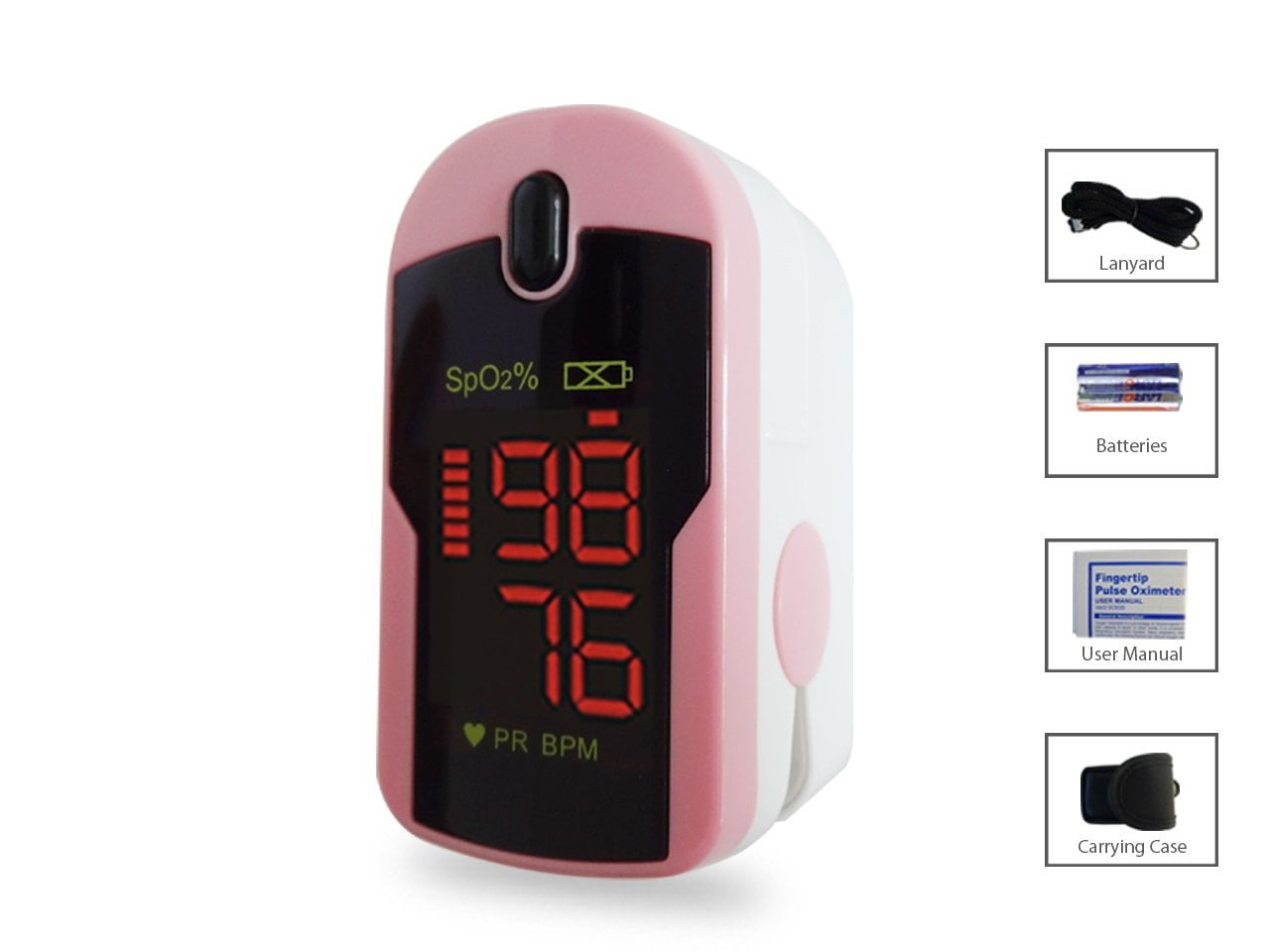 Concord Pink Finger Pulse Oximeter