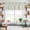 Green, variant on Navy Blue Striped Kitchen Curtain Valances for Windows Farmhouse Short Curtains, Farmhouse Striped Geometric Art Rod Pocket Valance Curtain for Bedroom Cafe Living Room 42"x18"