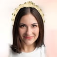 thumbnail image 2 of Rhinestone Retro Knotted Headband Beige 5.24"x1.22" Non-slip Wide Headband for Girl Women, 2 of 8