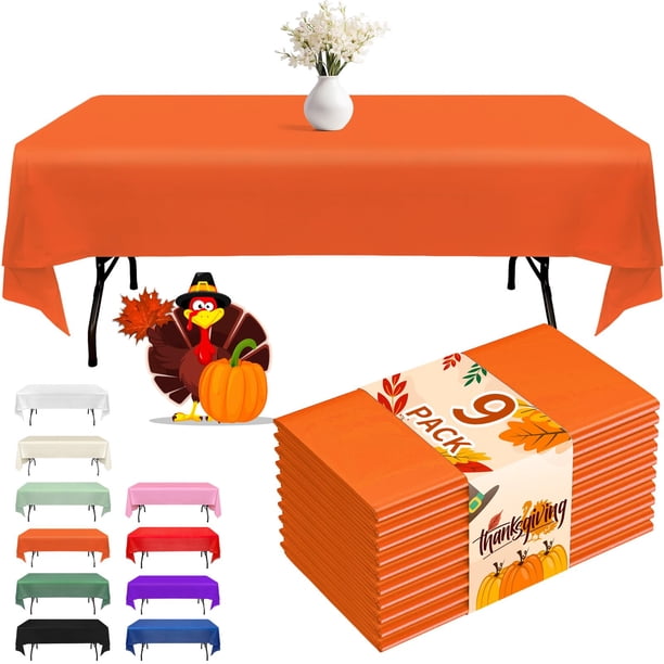 Mantel de Plástico Fixwal Paquete de 9 Unidades 137x274 cm Naranja