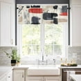 thumbnail image 2 of nqOlkjepod Black Abstract Farmhouse Short Window Curtain Valances, Geometric Grey Oil Painting Art Rod Pocket Kitchen Valances for Living Room Bedroom Bathroom Cafe, 1 Panel - 60" x 18", 2 of 8
