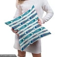 thumbnail image 5 of Ambesonne Fish Fabric by the Yard Upholstery, Geometric Underwater Animal, 5 Yards, Sea Blue Soft Blue, 5 of 5
