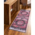 thumbnail image 2 of Unique Loom Renaissance Tapis Médaillon 2' x 6' Coureur Rose/noir, 2 of 2