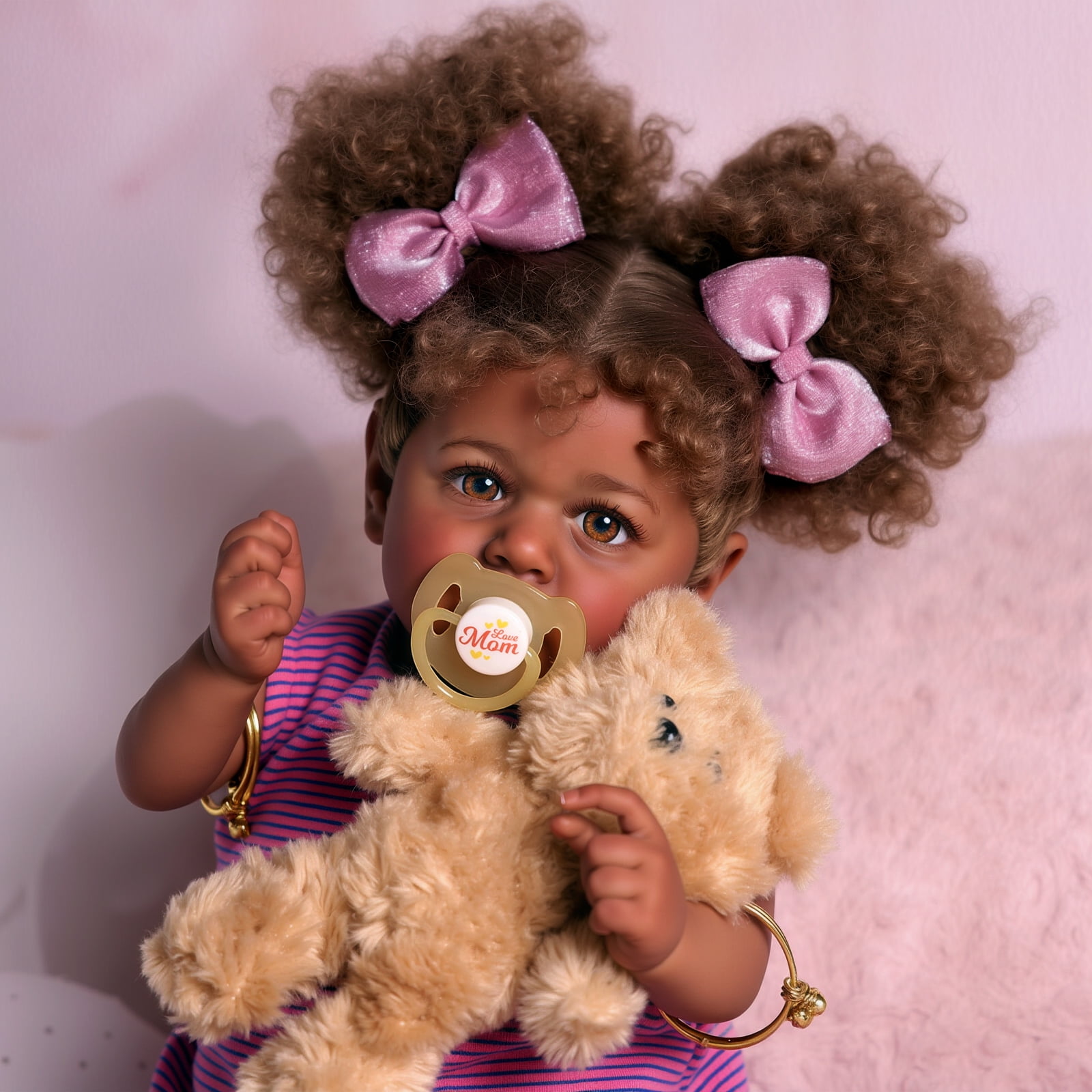 BABESIDE 20 Inch Reborn Dolls African American Black Soft cloth Body Dolls Dolls Gift for Kids Age 3+