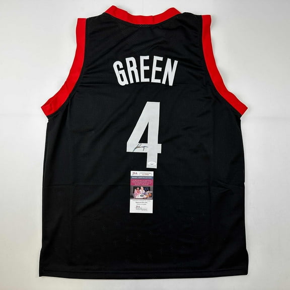 Autographed/Signed Jalen Green #4 Houston Black Basketball Jersey JSA COA
