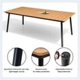 thumbnail image 7 of Crestlive Products 82" x 40" Aluminum Outdoor Dining Table for 6-8, Rectangular Patio Table with Umbrella Hole, Weather-Resistant Metal Table, Brown, 7 of 7