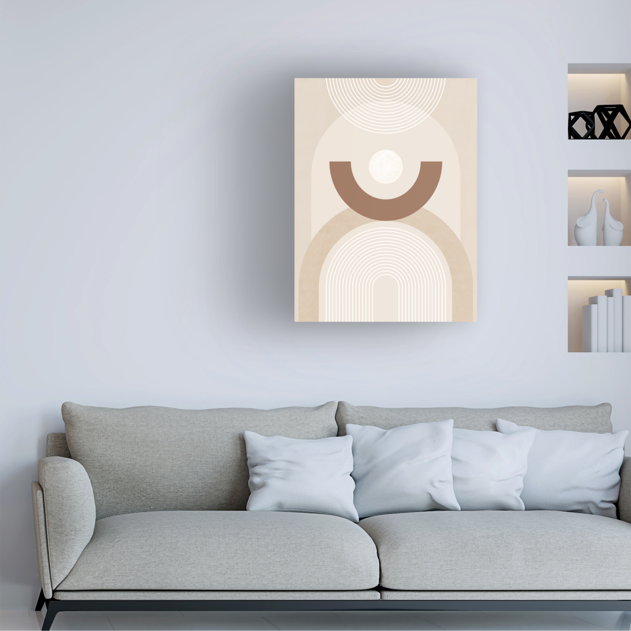 Trademark Fine Art Elena Ristova  Beige Mid Century Poster No.1 Canvas Wall Art