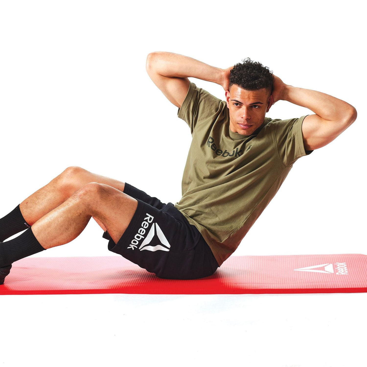 Reebok Delta tapis d'exercice professionel de 15 mm d'epaisseur, rouge Mousse ultra-épaisse