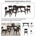 thumbnail image 4 of Dining Table Set for 4, 5 Piece Mid-Century Table and Bench and 4 Faux Leather Dining Chairs for Home Kitchen Dining Room,Wood Kitchen Table Set for 4(Wenge), 4 of 7