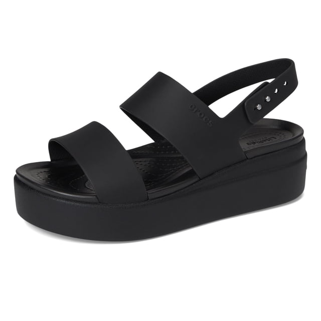 Sandalia Crocs Brooklyn Cuña Baja Negra Mujer 9 M