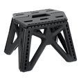 thumbnail image 1 of Uxcell Taburete de paso plegable de 9" para adultos, capacidad de 275 lbs, taburete antideslizante con mango, negro, taburete pequeño, 1 of 7