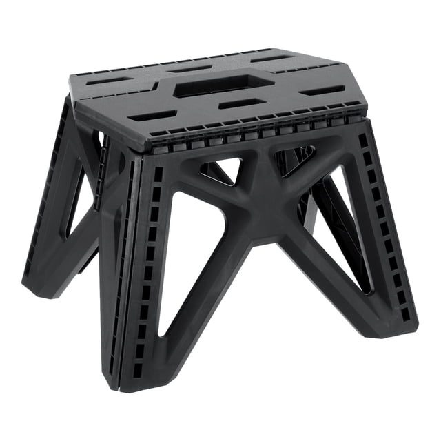 Uxcell Taburete de paso plegable de 9" para adultos, capacidad de 275 lbs, taburete antideslizante con mango, negro, taburete pequeño