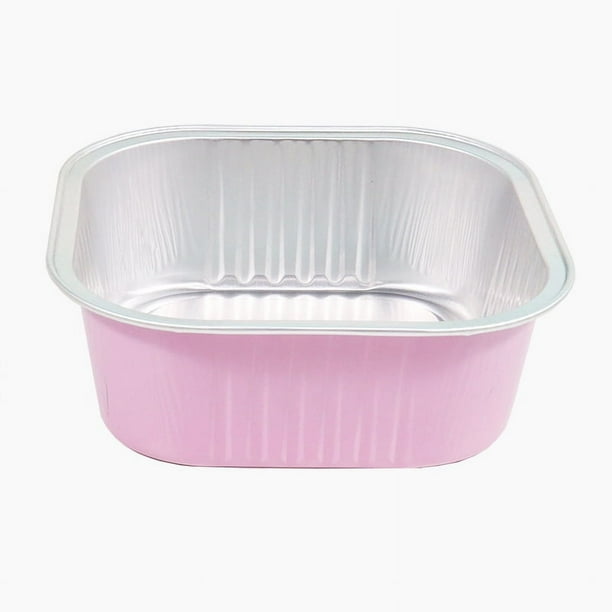 Zhuge 100 piezas de mini moldes de aluminio para hornear cupcakes, recipientes desechables para pasteles, moldes para flan, pudín, suflé, fiesta, boda (rosa)