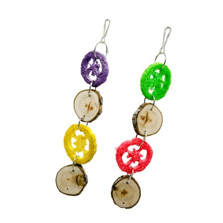 2Pcs Birds Parrot Cage Hanging Chew Toy Cage Decor for Bird Parrot Parakeet 30cm