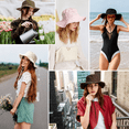 thumbnail image 6 of Sun Hat for Women UV Protection Breathable Wide Brim Bucket Hat for Summer Fishing Hiking Camping Lightweight Foldable Outdoor Cap, 6 of 7