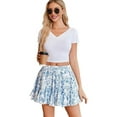 thumbnail image 3 of Women'S Pleated - Skirt Basic Casual High Waisted - Flared Mini - Skirts Blue & White XXL, 3 of 7