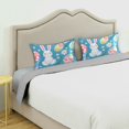 thumbnail image 3 of Yayeee Pillowcase King Size Set of 2 Satin Wrinkle Resistant Pillow Case, Blue Easter Bunny, 3 of 8
