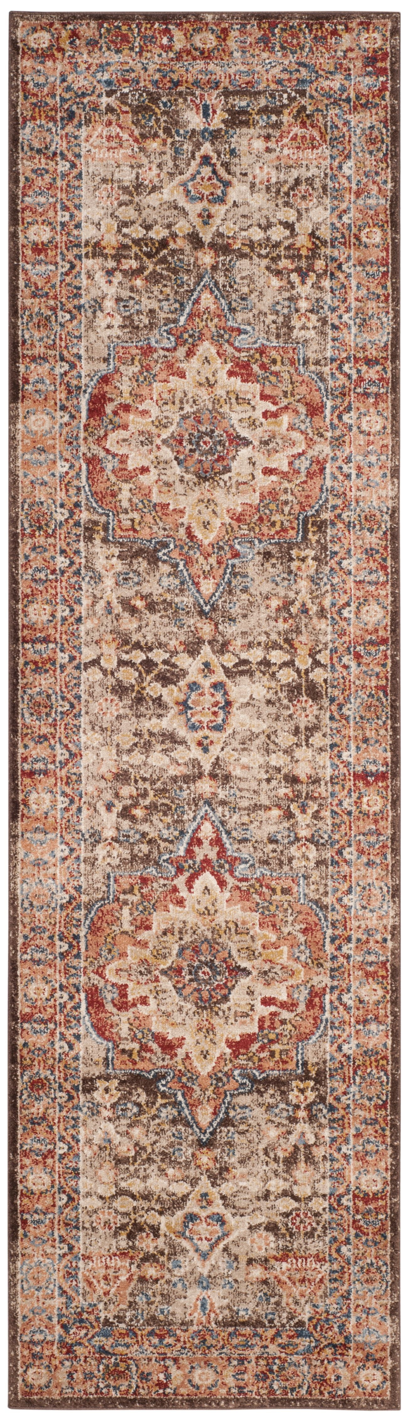 SAFAVIEH Bijar Orval Faded Traditional Runner Rug, Brown/Rust, 2'3" x 6'