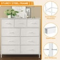 thumbnail image 4 of Dresser for Bedroom, 7/8/9 Storage Drawers, Wide Fabric Closet Chests Organizer Tower Furniture, TV Stand for TV up to 45 inch with Wooden Top Metal Frame for Clothes, Kids, Living Room, Hallway, 4 of 10