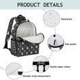 thumbnail image 4 of Black White Cat Moon Star Pattern Backpack for School,Cute School Bag,Schoolbag with Adjustable Shoulder Straps & Padded Back,15.25"x11.5"x5.25", 4 of 5