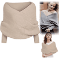 thumbnail image 7 of Knitted Scarf with Sleeves for Women,2026 New Knit Wrap Sweater Shawl Crochet Tops Cape Blanket for Autumn Winter , Multifunctional Knitted Sweater Scarf, 7 of 7