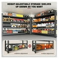 thumbnail image 5 of 5000LBS Storage Shelves,71" W Garage Shelving Heavy Duty Metal Adjustable Garage Shelves, Shelving Units Industrial Shelving for Warehouse,71" W x 24" D x 69" H,Black 71"Wx24"Dx69"H, 5 of 8