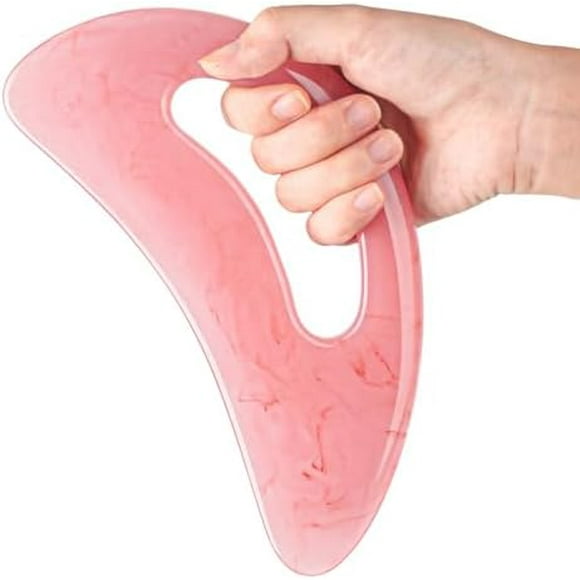 yeuweold Gua Sha Massage Tool with Handle (Resin) Larger Guasha Scraping Tool for Back Neck Face Leg Massage, Lymphatic Drainage, Cellulite Remove