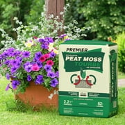 Premier Organic Peat Moss Soil Amendment, Sphagnum, 2.2 Cu Ft Compressed Bale, Expands to 4 Cu Ft