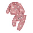 thumbnail image 6 of Douhoow Kids Girl Fall Outfits 6M 12M 18M 2T 3T Toddler Girl Long Sleeve Floral Sweatshirt Tops and Drawstring Pants 2Pcs Autumn Clothing Set, 6 of 8