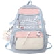 thumbnail image 1 of Mochila escolar japonesa YONGSHENG kawaii estética para niñas 8 a 10 años azul con Pines decorativos y colgante de osito, 1 of 5