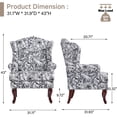 thumbnail image 2 of DREAMSIDEA Wingback Accent Chair for Living Room High Back Accent Armchair with Retro Wood Legs,Single Upholstered Chairs Reading Chair-Rococo Black, 2 of 4